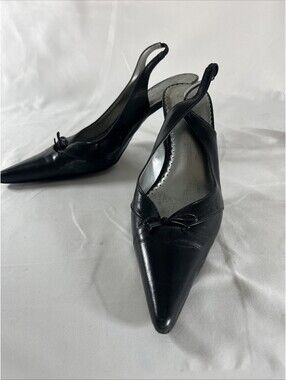 BCBGirls Black Leather Slingback Heels 10B